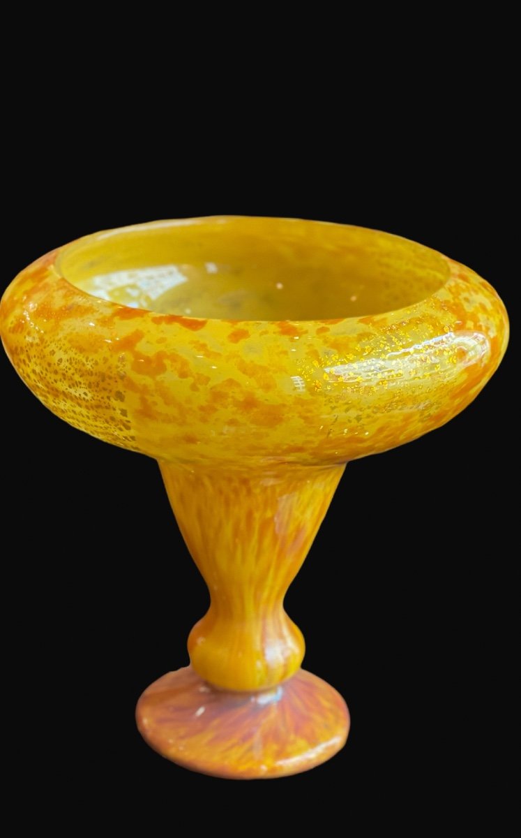 Vase En Verre Marmoréen Art Déco Daum 1920-photo-2