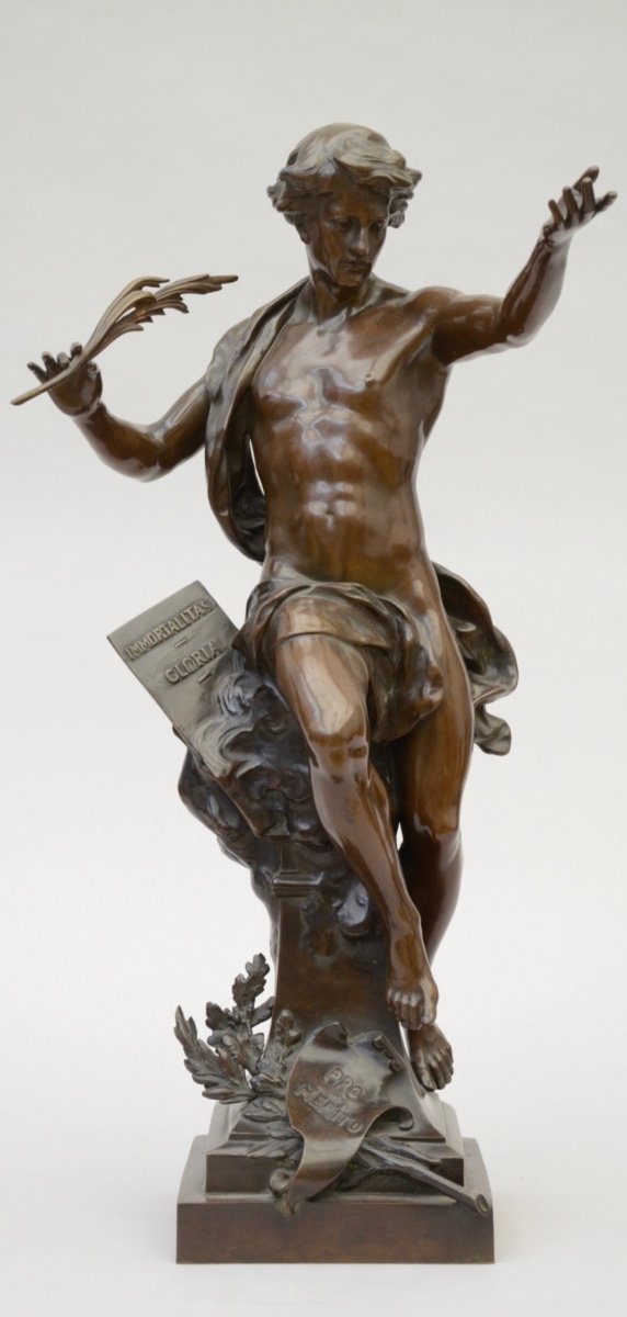 Sculpture En Bronze XIX Siècle « pro Merito » Picault
