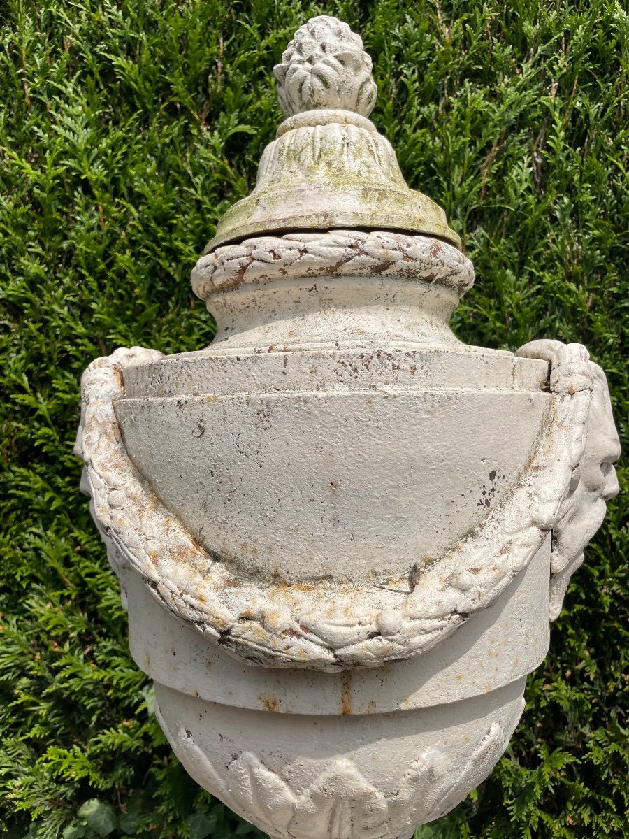 Importante Paire De Vase En Fonte De Style Louis XVI-photo-6