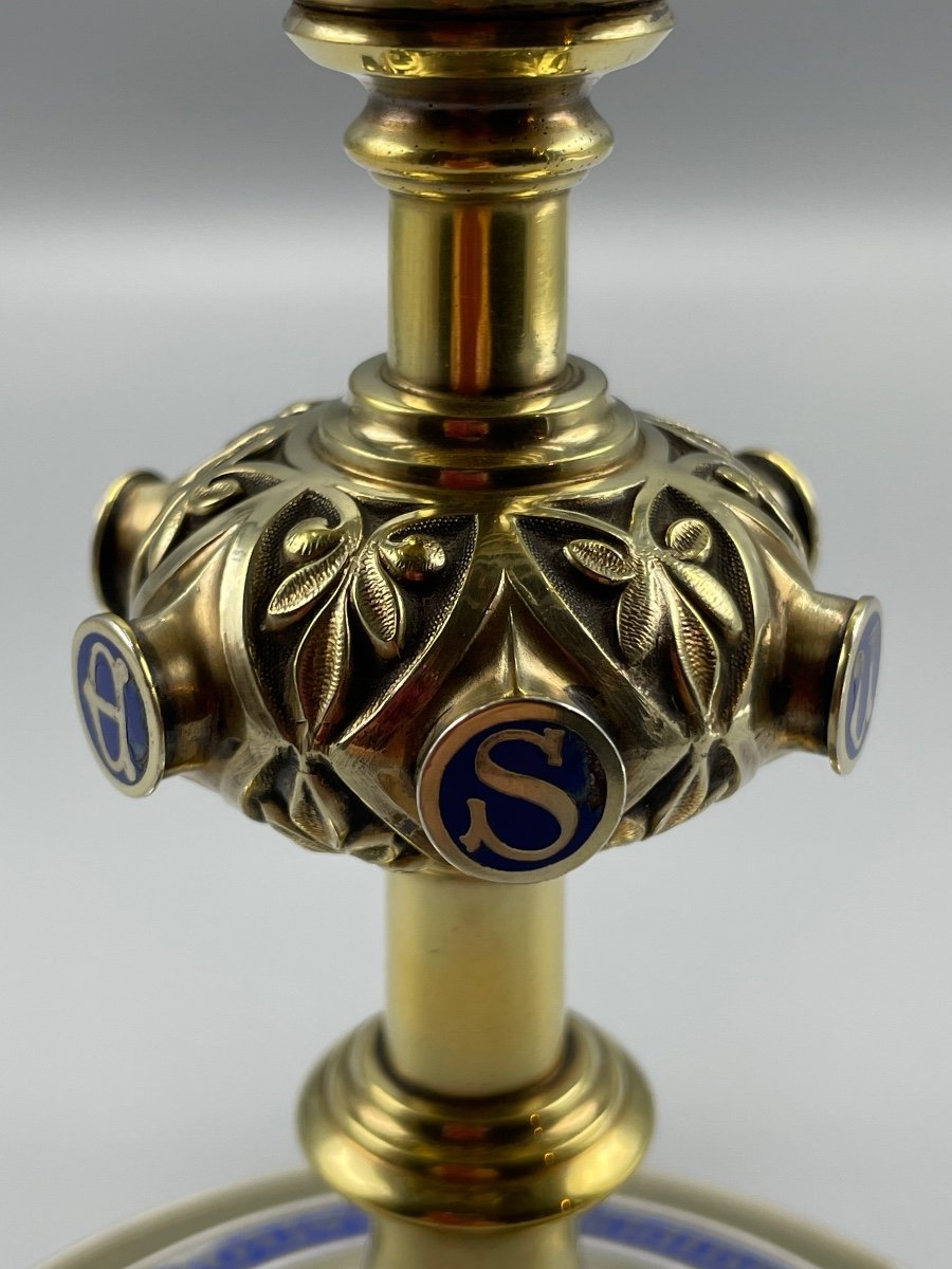 Chalice And Paten In Vermeil Silver In Neo Gothic Style-photo-5