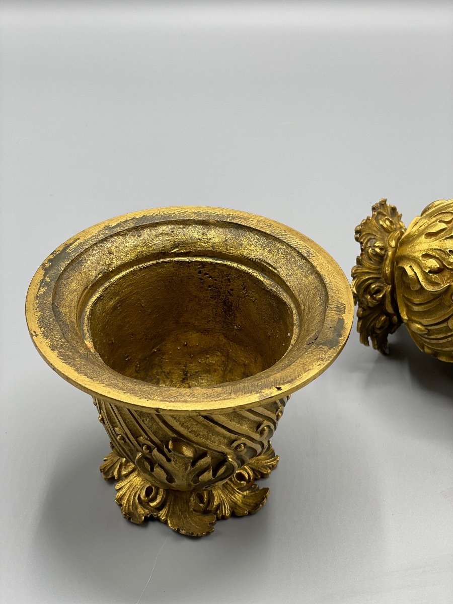 Pair Of Urn In Gilt Bronze XIX Century-photo-4