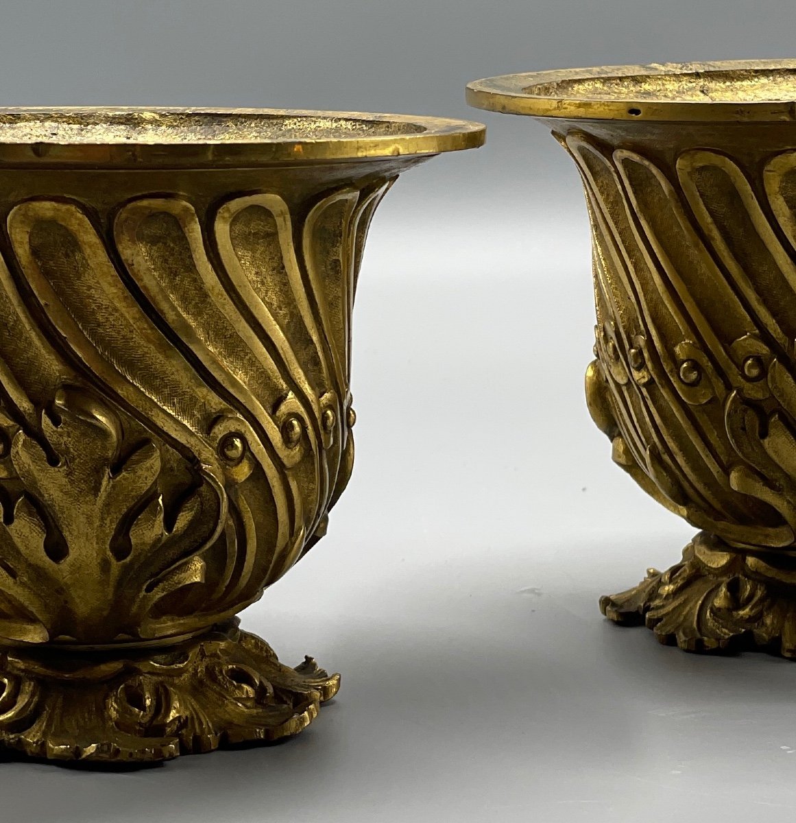 Pair Of Urn In Gilt Bronze XIX Century-photo-1