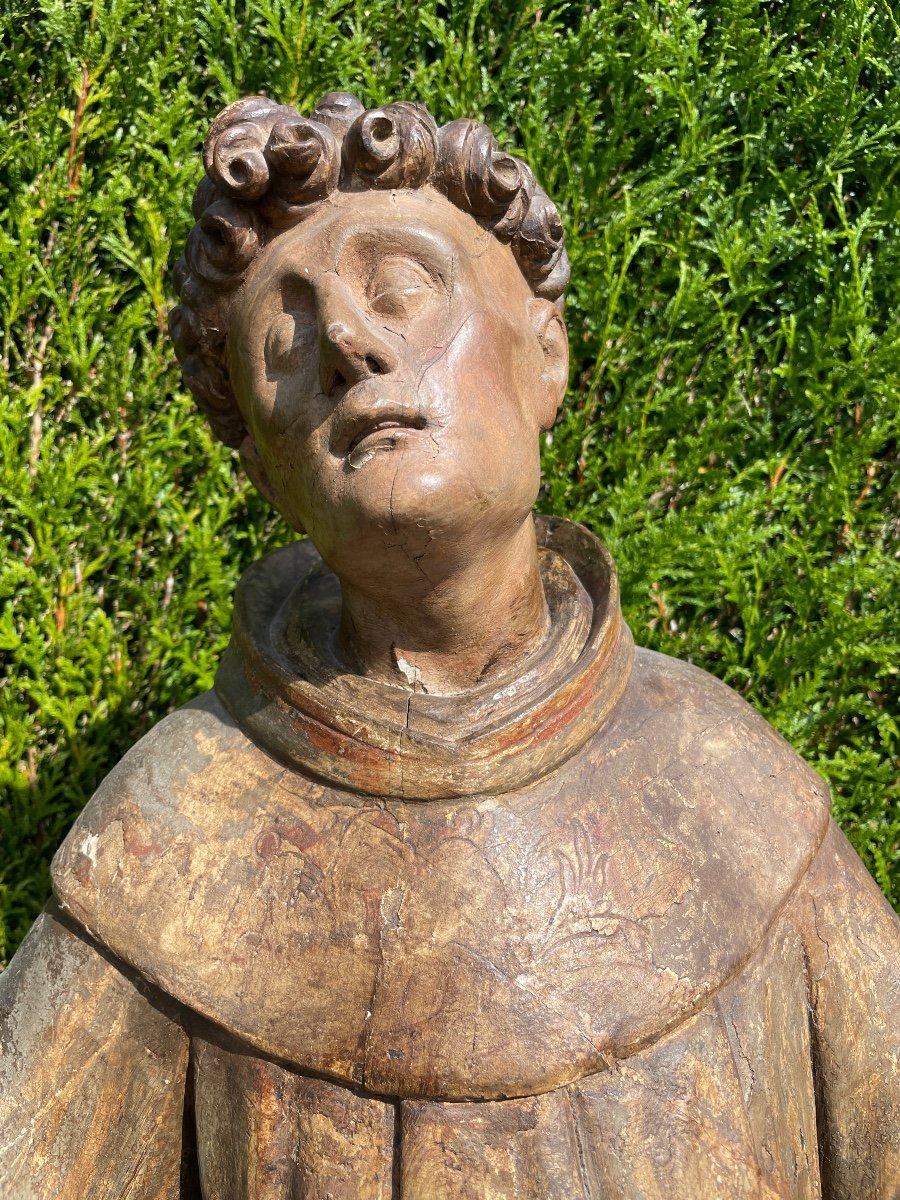 Bois Sculpté Saint Antoine De Padoue XVIII Siècle -photo-6