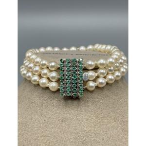 Pearl And Emerald Bracelet