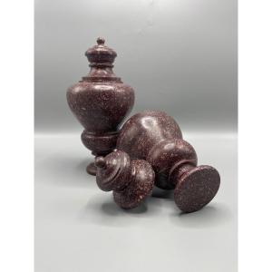 Pair Of Porphyry Covered Vase