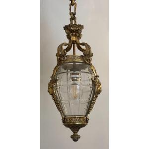 19th Century Bronze Hall Lantern