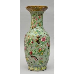 Vase With Butterflies 19th Century