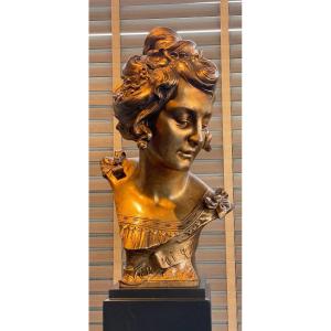 Gilt Bronze Sculpture “veronique” Jaques Marin