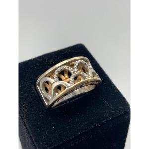 Bague En Or 18kt Bicolore Sertie De Brillant