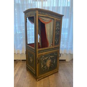 Louisxvi Period Porter Chair Painting On Grisaille Canvas 