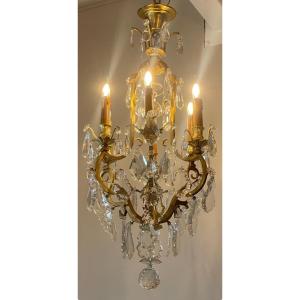 Louis XV Style Cage Chandelier In Crystal 
