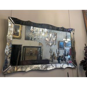 Large  Mirror Marble Effect Circa 1960