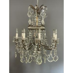 Louis XV Crystal Cage Chandelier With 8 Light Arms