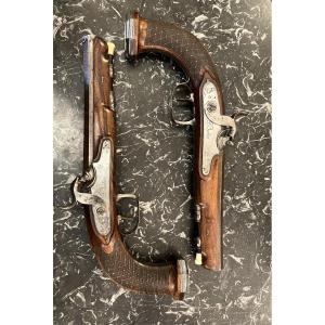 Paire de pistolets d’époque Empire, signés Berleur