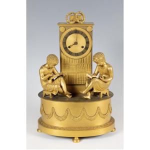 Pendule de cheminée « La Bibliothèque »  France, époque Restauration, vers 1830