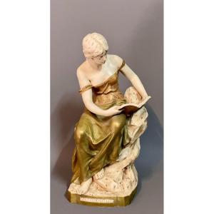 Royal Dux Bohemia – Young Woman Reading, Early 20th Century