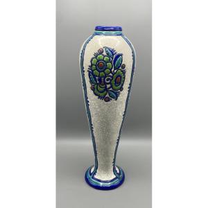 Large Art Deco Vase By Boch Frères Keramis – Charles Catteau – Design D.957