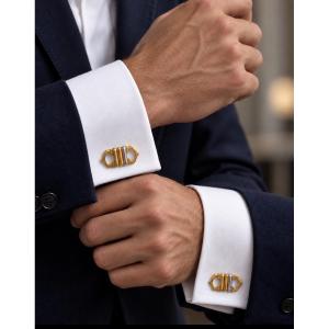 Cartier , Boutons de manchette en or 18 carats à décor de double C et godrons Signés et numérot