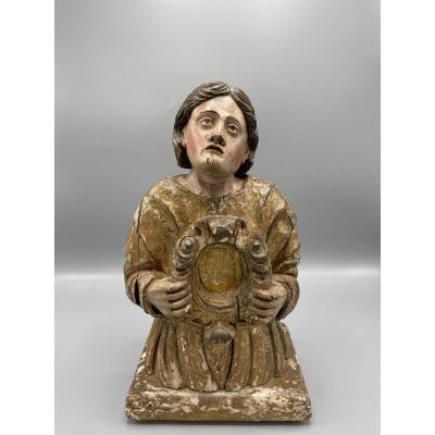 Reliquaire En Bois Sculpté XVIII