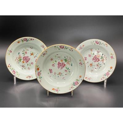 Set Of 3 Qianlong China Plates