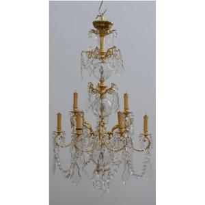 Large Louis XVI Style Crystal Chandelier