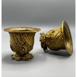 Pair Of Urn In Gilt Bronze XIX Century