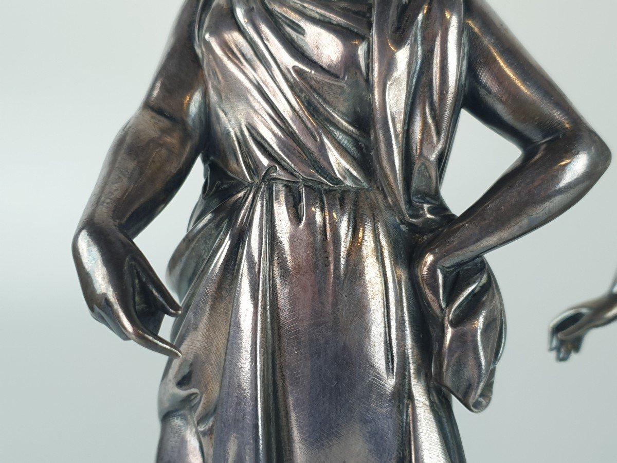 Pair Of Figures In Silver 19th Century-photo-7