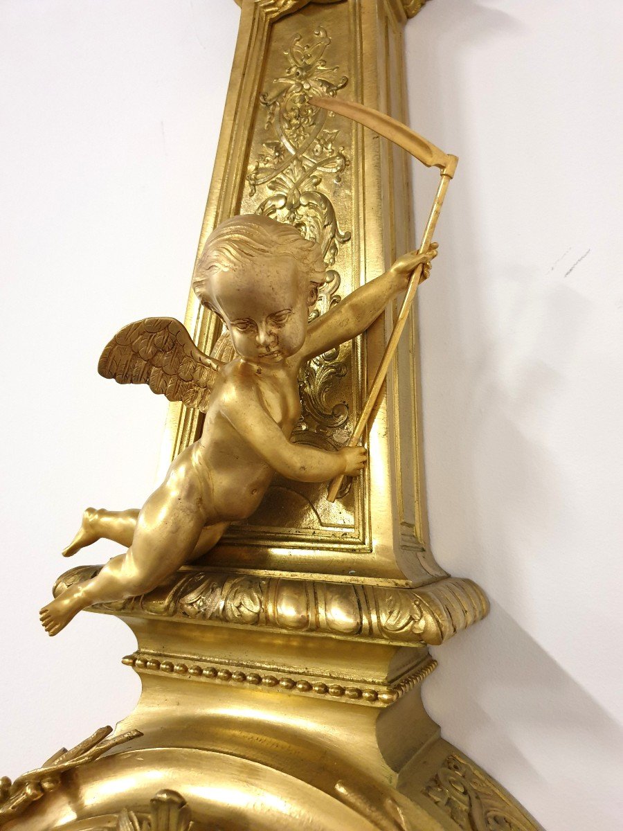 Grande Cartel En Bronze Gaulin A Paris Louis XVI 19eme Siècle-photo-4
