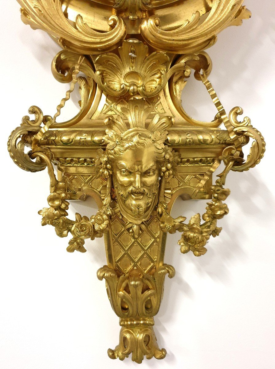 Large Gilded  Bronze Cartel Clock Gaulin A Paris Louis XVI 19th Century-photo-2
