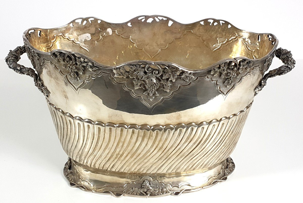 Double Wine Cooler Sterling Silver Champagne Bucket 2.2kg-photo-4