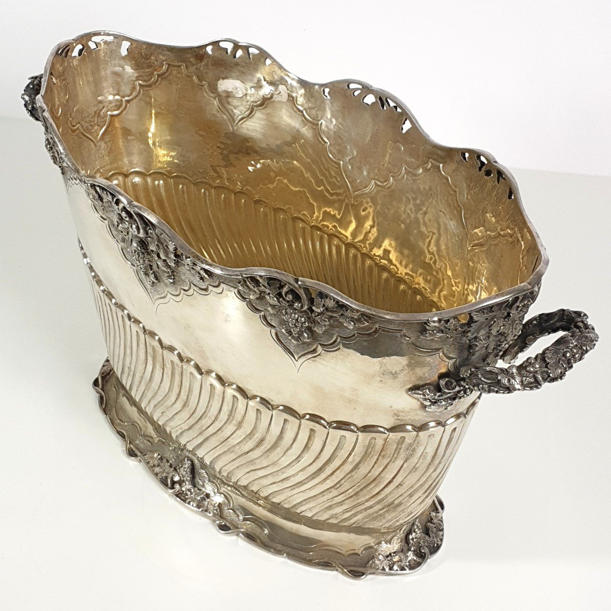 Double Wine Cooler Sterling Silver Champagne Bucket 2.2kg-photo-5