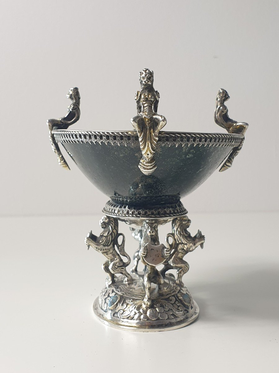 Silver And Agate Cup Vienna 19th Century-photo-3