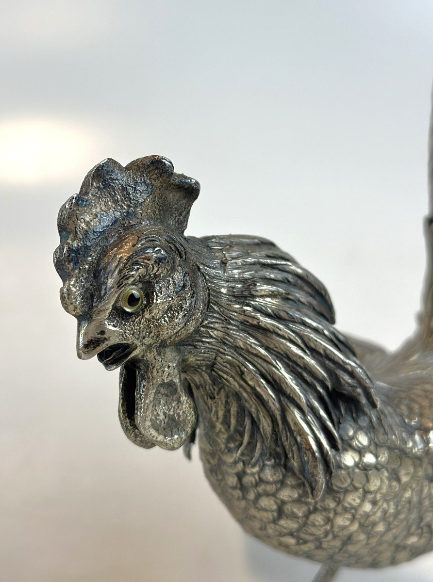 Large Pair Of Silver Roosters 1.05kg-photo-2