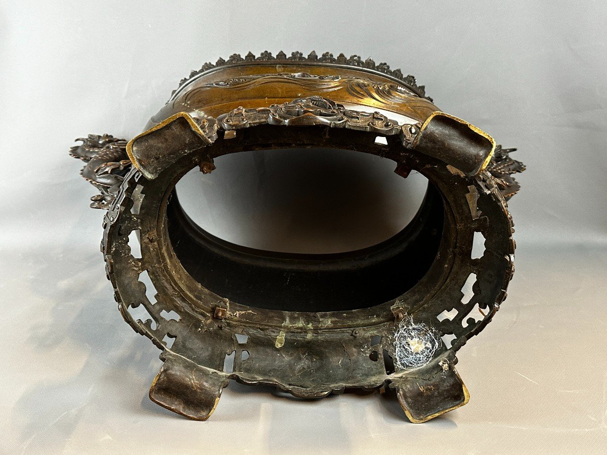 Impressive Japanese Bronze Vase Meiji Period 19th-photo-8