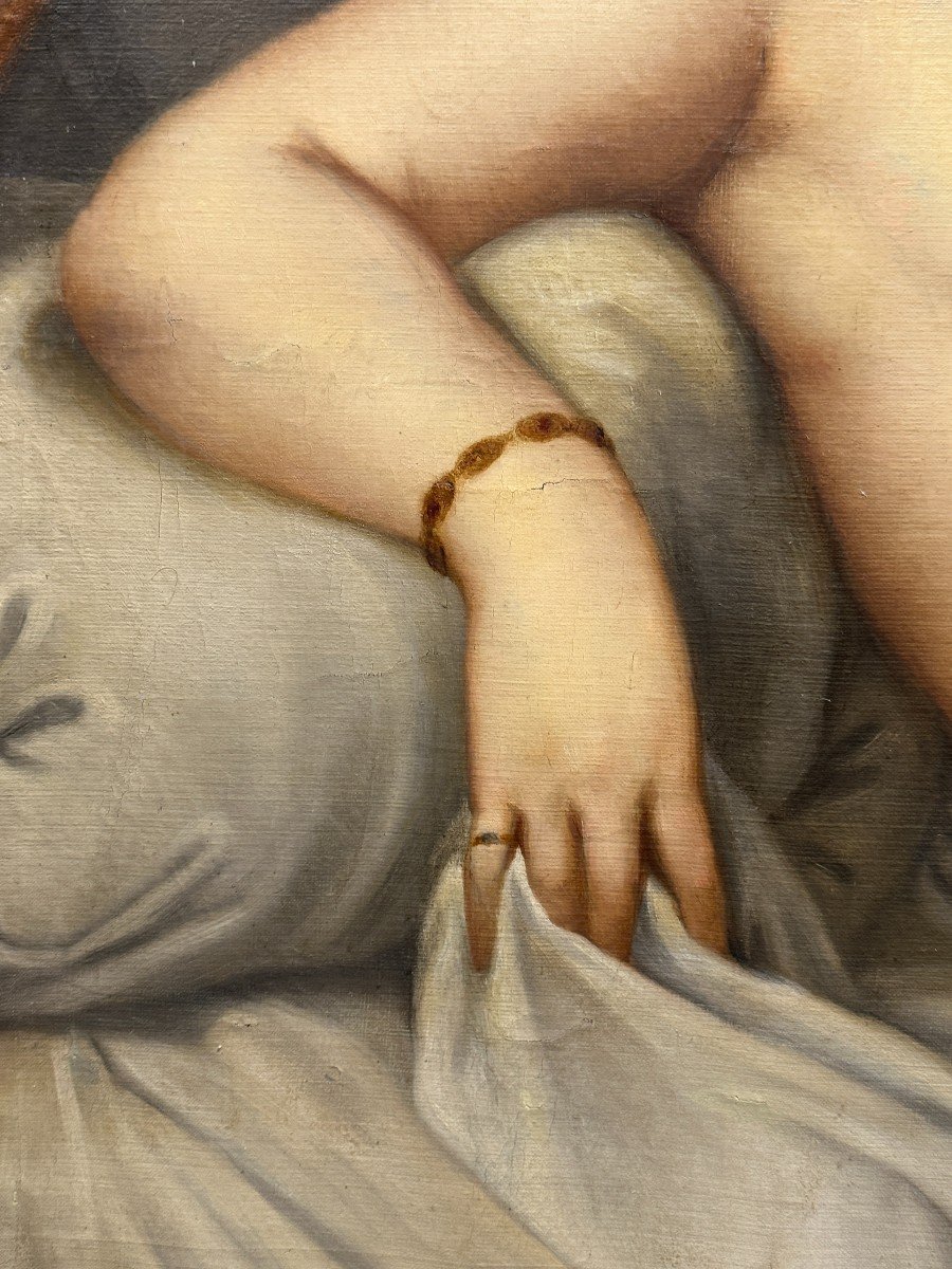 Danae Titian After Oil On Canvas 19th 118 X 157 Cm Signed-photo-2