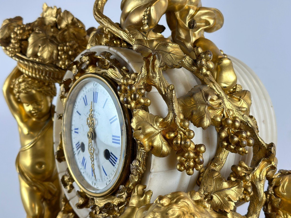 Important Lerolle Freres Clock 5 Putti Figures 19th Century -photo-4