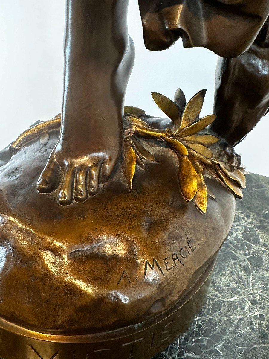 Figure En Bronze Gloria Victis A. Mercie 108 Cm F. Barbedienne-photo-2