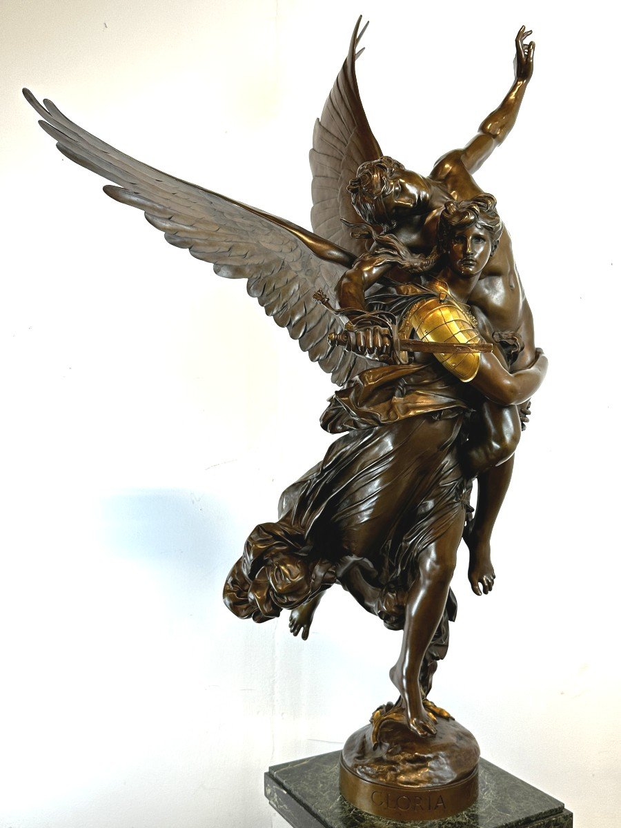 Figure En Bronze Gloria Victis A. Mercie 108 Cm F. Barbedienne