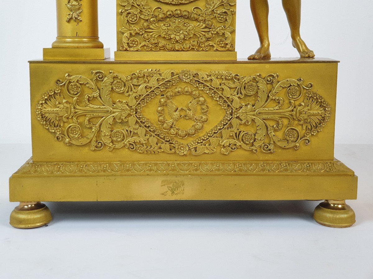 Empire Clock  Gilt Bronze Empire Early 19th Century-photo-2
