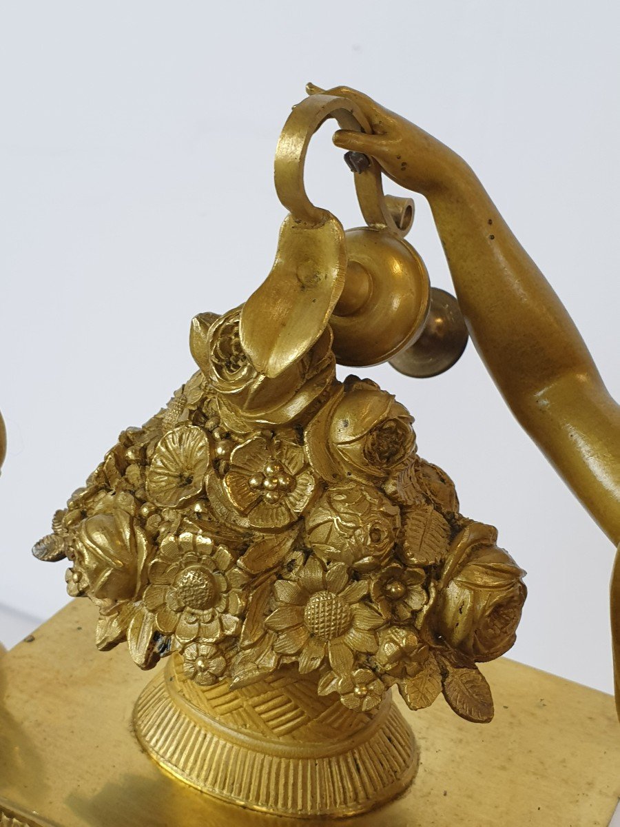 Empire Clock  Gilt Bronze Empire Early 19th Century-photo-3