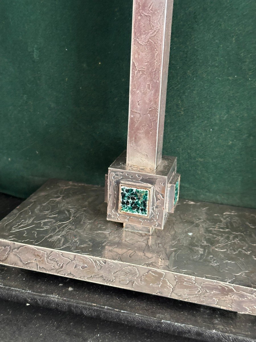 Ostensoir Art Déco En Argent Massif Avec Diamants-photo-1