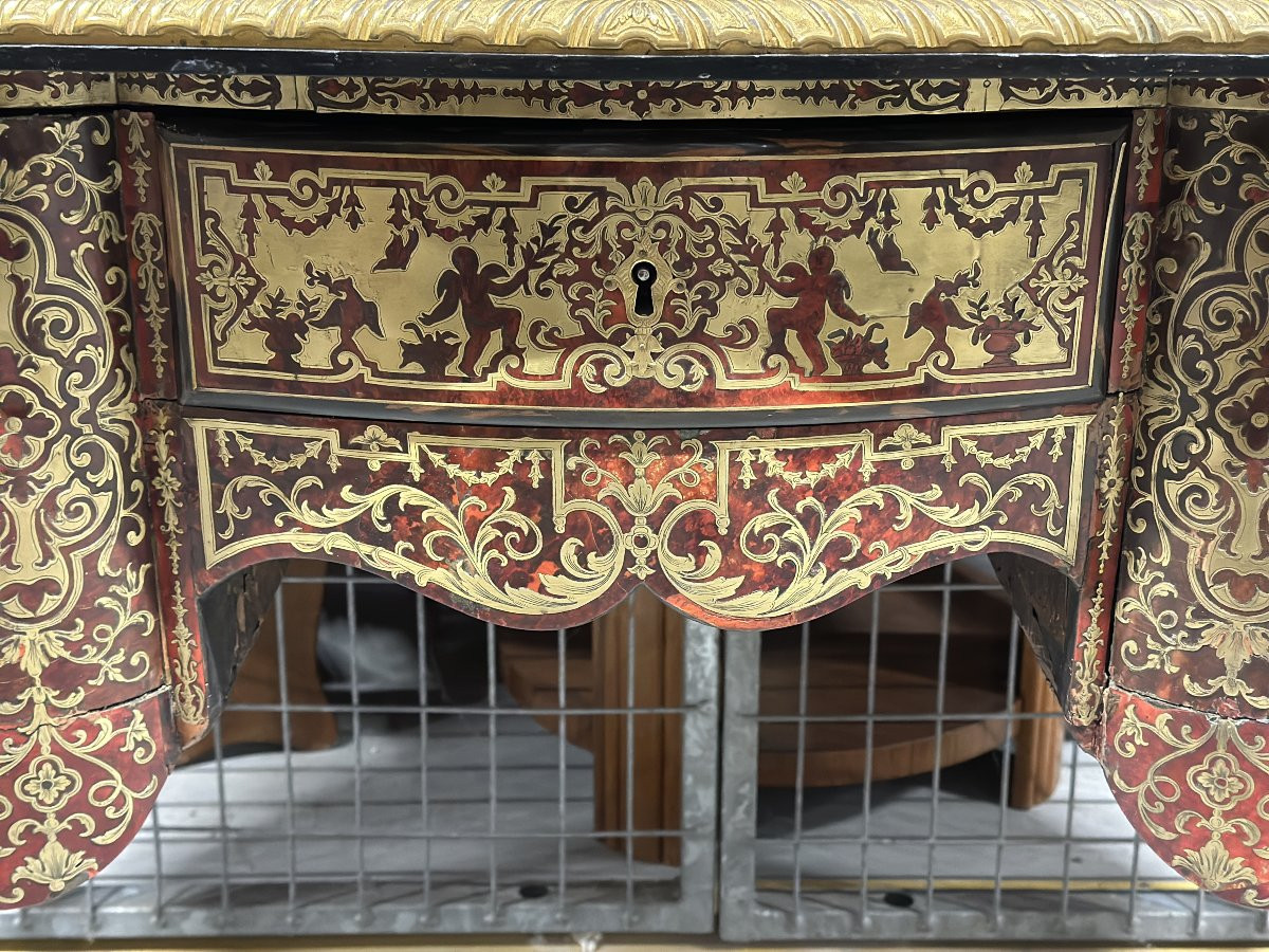 Bureau Du XVIIIeme En Marqueterie Boulle-photo-4