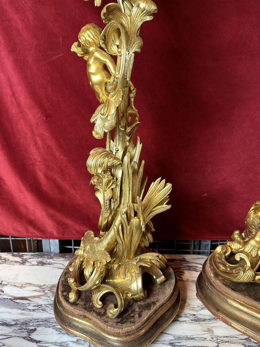 Le Triomphe De Neptune Et Amphitrite - Importante Garniture En Bronze Doré-photo-5