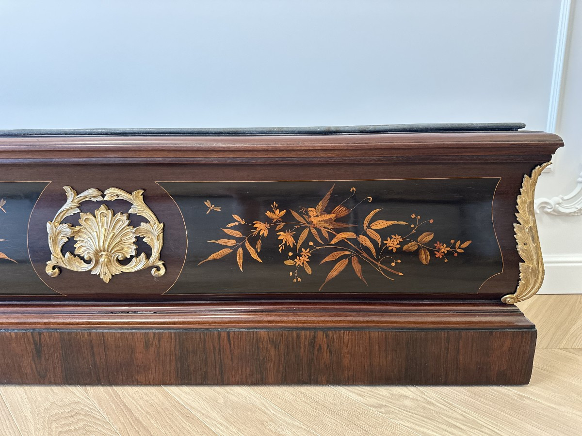 Grande Jardinière en Napoléon III Marqueterie Bronze Dore-photo-3