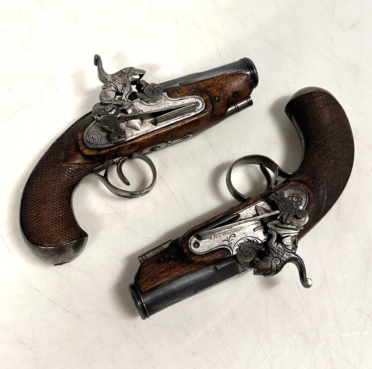 Pair Of Spanish Percussion Pistols, Early 19th Century-photo-3