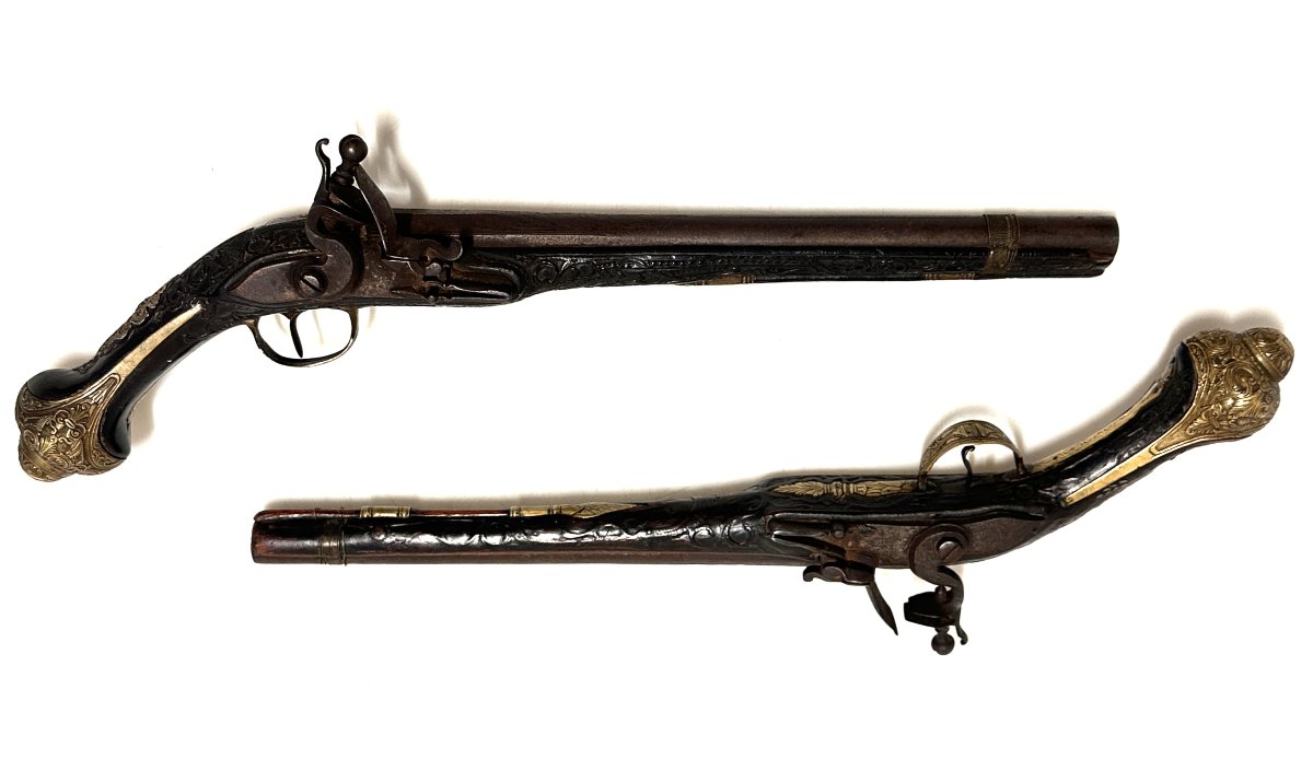 Pair Of Ottoman Flintlock Pistols Early 19th Century Circa 1820-photo-1