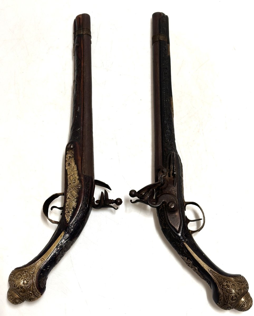 Pair Of Ottoman Flintlock Pistols Early 19th Century Circa 1820-photo-8