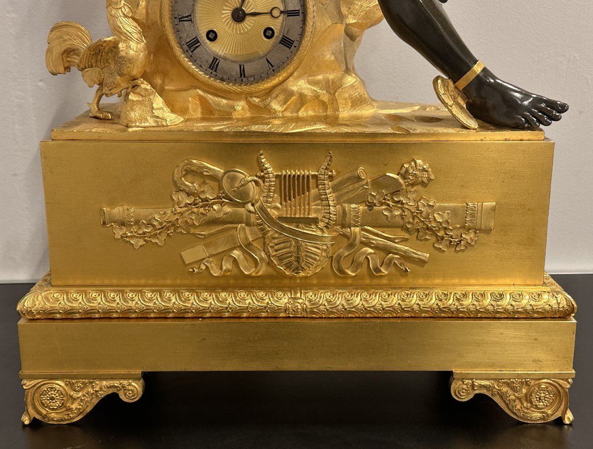 “hermès” Gilt And Patinated Bronze Clock Charles X Period 1830-1840-photo-3