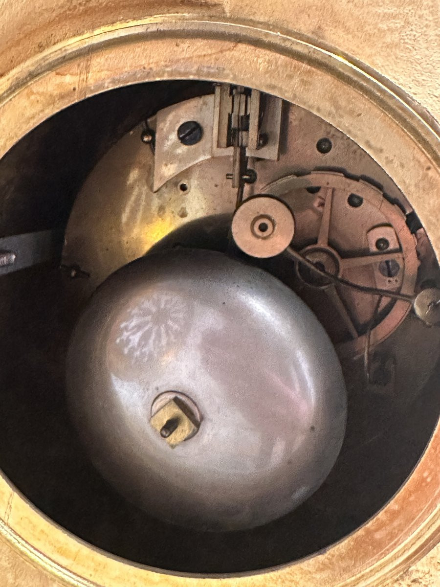 “hermès” Gilt And Patinated Bronze Clock Charles X Period 1830-1840-photo-7