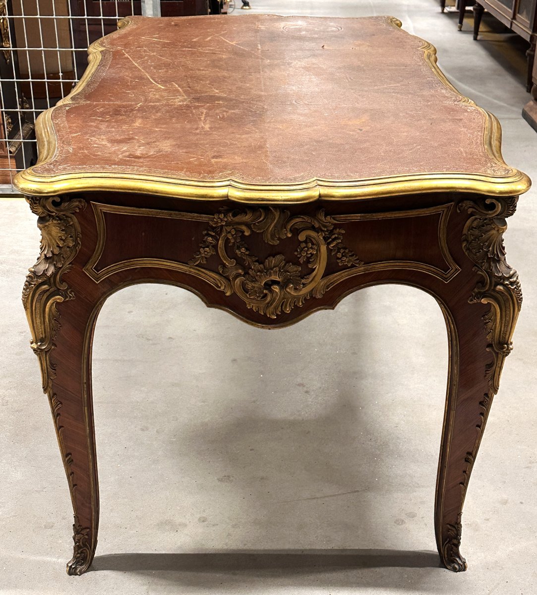 Bureau Plat signé «BOUDET» Style Louis XV XIXe-photo-2